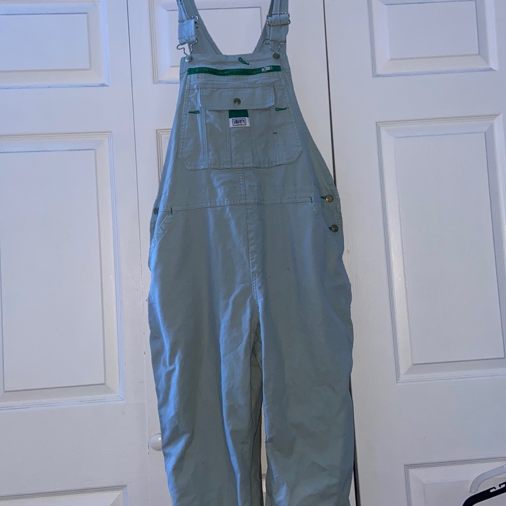 liberty sage/mint green overalls